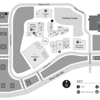 SouthPointe Pavilions plan - map of store locations