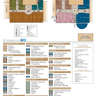 St. Clair Square plan - map of store locations