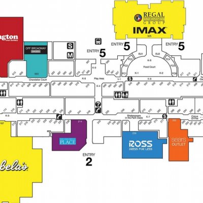 St. Louis Outlet Mall plan - map of store locations