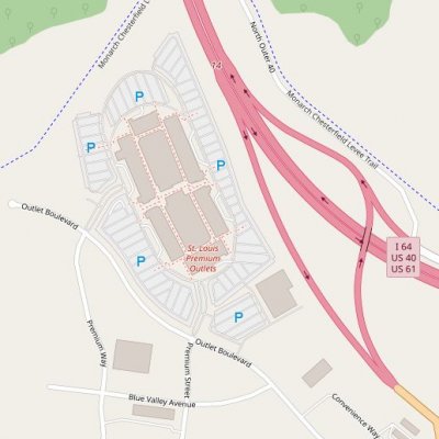 St. Louis Premium Outlets plan - map of store locations