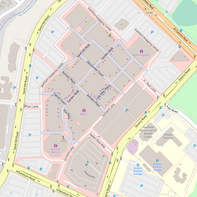 Stanford Shopping Center plan - map of store locations