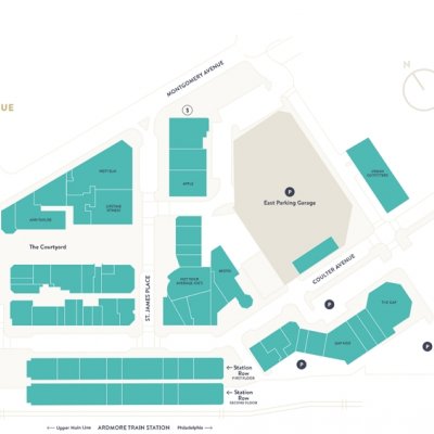 Suburban Square plan - map of store locations