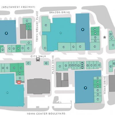 Sugar Land Town Square plan - map of store locations