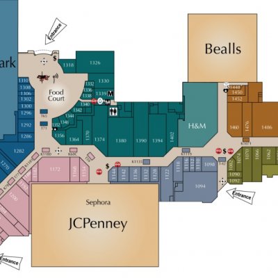 Sunrise Mall plan - map of store locations