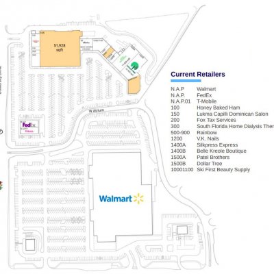 Sunrise Town Center plan - map of store locations