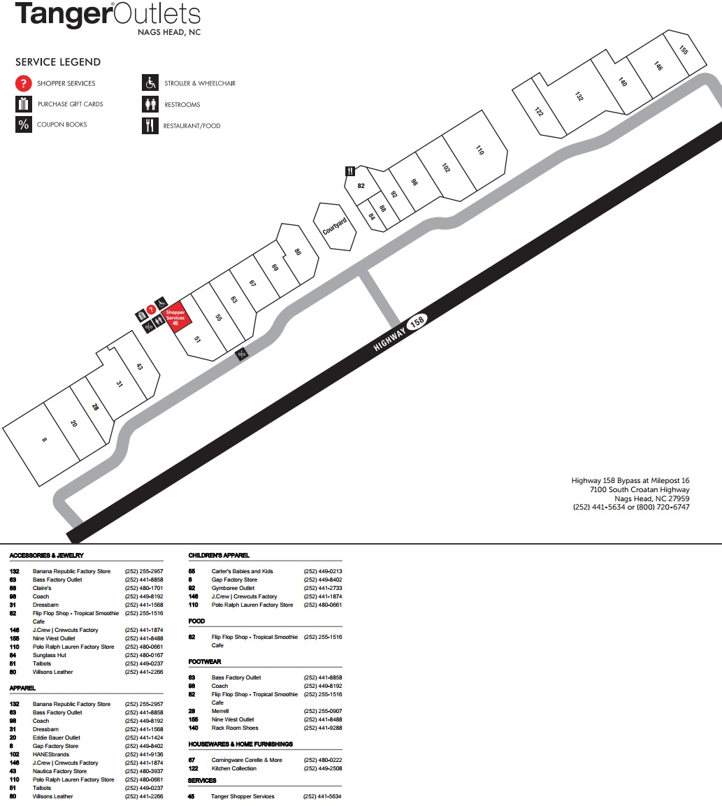 Outlet Nags Head (23 stores) outlet shopping in Nags Head, North