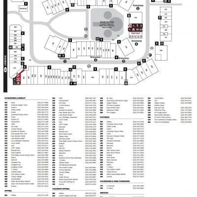 Tanger Outlets Foley plan - map of store locations