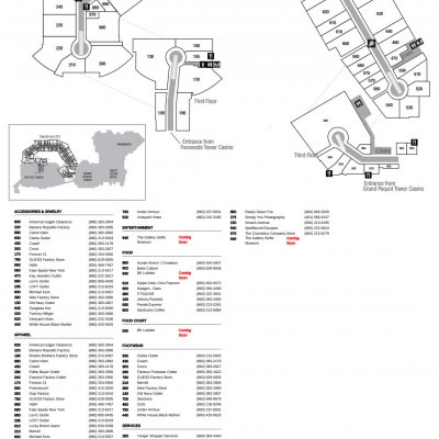 Tanger Outlets Foxwoods plan - map of store locations