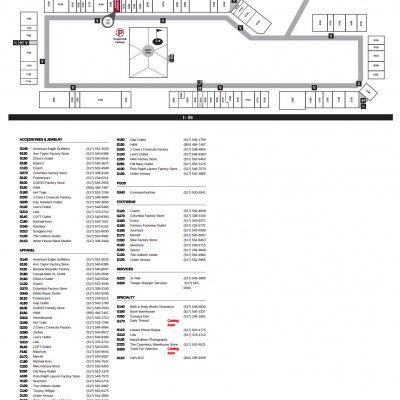 Tanger Outlets Howell plan - map of store locations