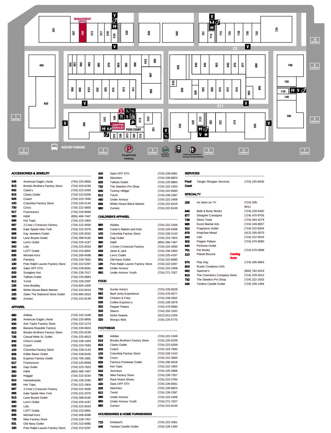 Tanger Outlets Pittsburgh (78 stores) outlet shopping in Washington