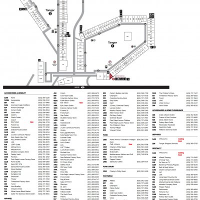 Tanger Outlets Riverhead plan - map of store locations