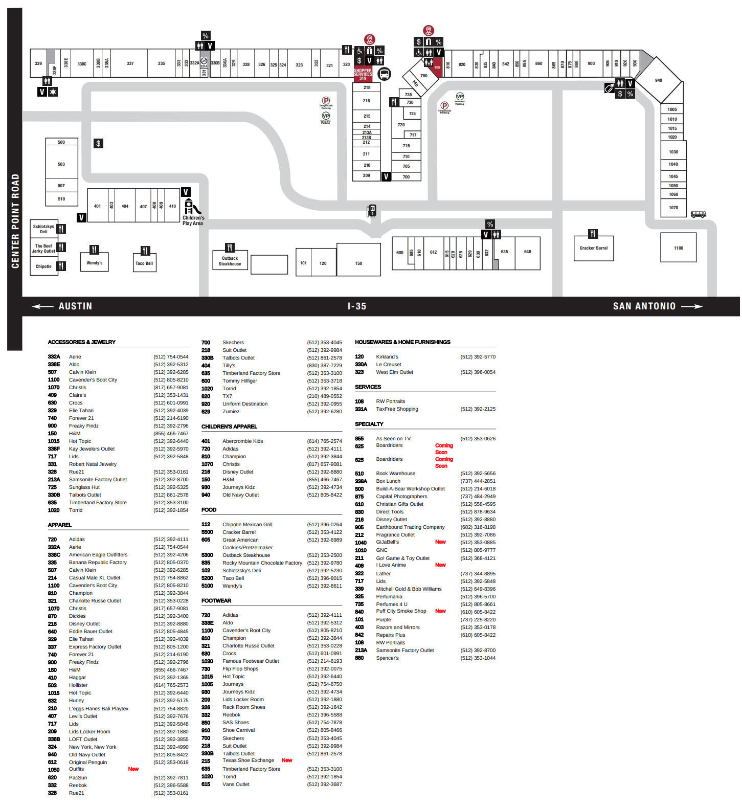 san marcos outlet map Tanger Outlets San Marcos 93 Stores Shopping In San Marcos