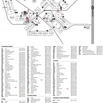 Tanger Outlets Sevierville plan
