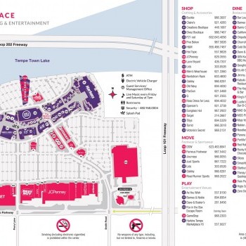 Tempe MarketPlace plan - map of store locations