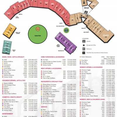 The Avenue Peachtree City plan - map of store locations