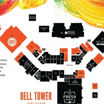 The Bell Tower Shops plan - map of store locations