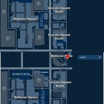 The Bellevue Collection plan - map of store locations
