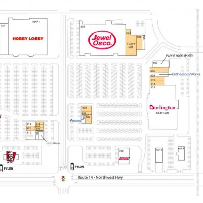 The Commons of Crystal Lake plan - map of store locations