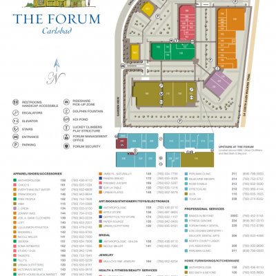 The Forum Carlsbad plan - map of store locations