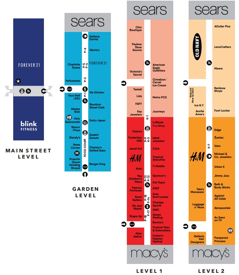 Map Of Galleria Mall