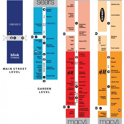 The Galleria at White Plains plan - map of store locations