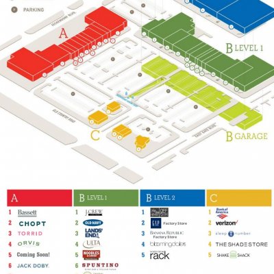 The Gallery At Westbury Plaza plan - map of store locations