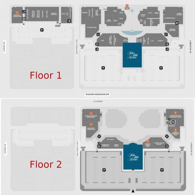 The Gardens on El Paseo plan - map of store locations