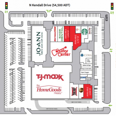 The Greenery Mall plan - map of store locations