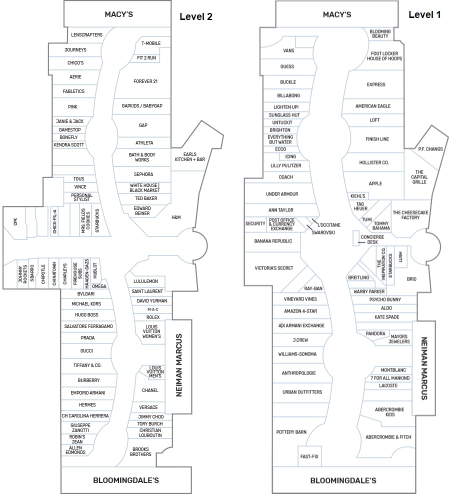 The Mall at Millenia (134 stores) shopping in Orlando, Florida FL 32839 MallsCenters