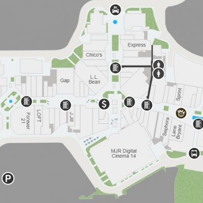 The Mall at Partridge Creek plan - map of store locations