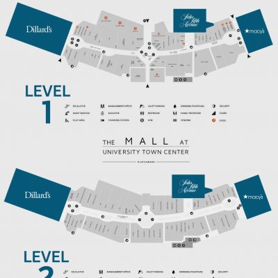 The Mall at University Town Center plan - map of store locations