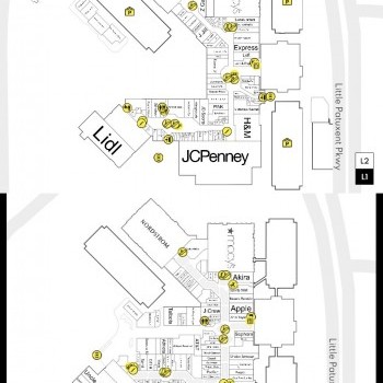The Mall in Columbia plan - map of store locations
