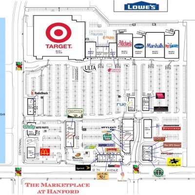 The Marketplace at Hanford plan - map of store locations