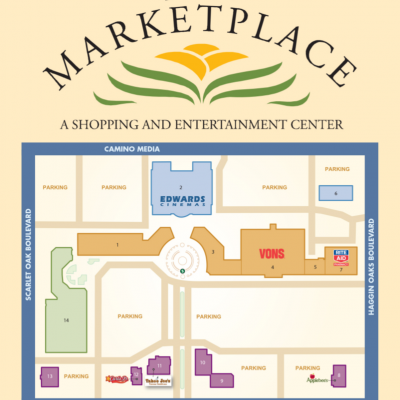 The Marketplace Shopping and Entertainment Center plan - map of store locations