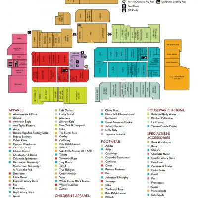 The Outlet Shoppes of the Bluegrass plan - map of store locations