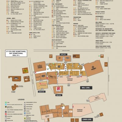 Bergen Town Center plan - map of store locations