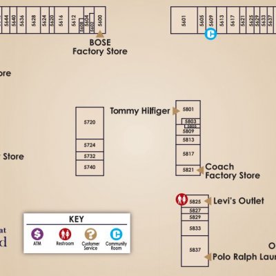 The Outlets at Loveland plan - map of store locations