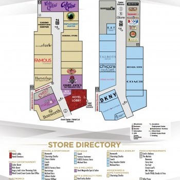 The Outlets at Wind Creek Bethlehem plan - map of store locations
