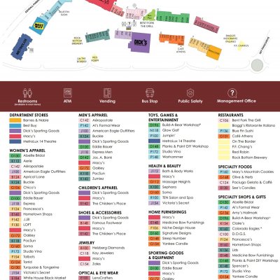 The Promenade Shops at Centerra plan - map of store locations