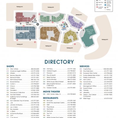 The Promenade Shops at Saucon Valley plan - map of store locations