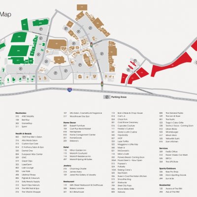 The Rim Shopping Center plan - map of store locations
