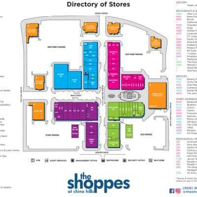 The Shoppes at Chino Hills plan - map of store locations