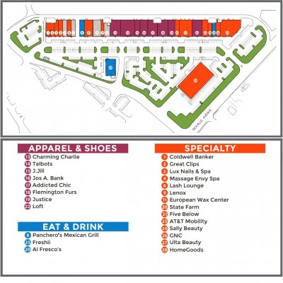 The Shoppes At Flemington plan - map of store locations