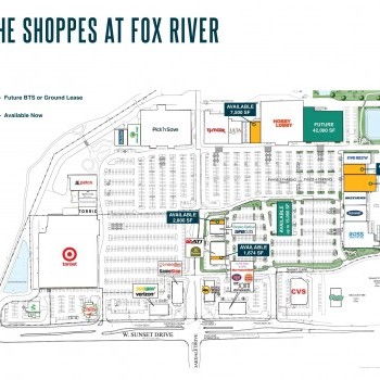 The Shoppes At Fox River plan - map of store locations