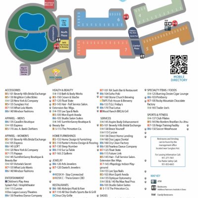 The Shops at Dos Lagos plan - map of store locations