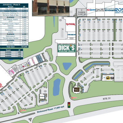 The Shops at Fox River plan - map of store locations