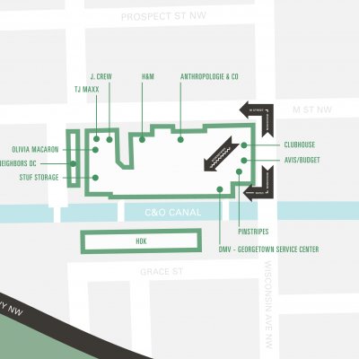 The Shops at Georgetown Park plan - map of store locations