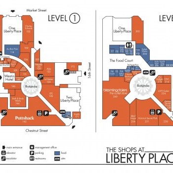The Shops at Liberty Place plan - map of store locations