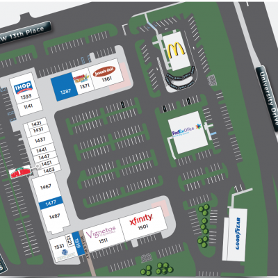 The Shops at One Plantation plan - map of store locations