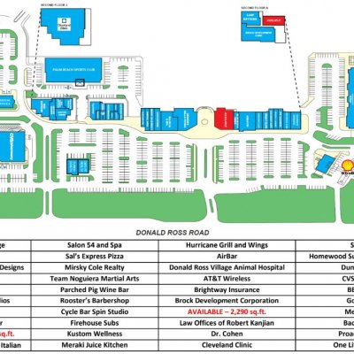 The Shops of Donald Ross Village plan - map of store locations